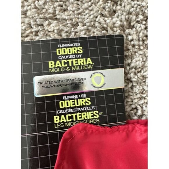 silver paw dog Red Rain Coat Size Medium Full Zip Bungee Cord Eliminate Mold - Picture 8 of 15